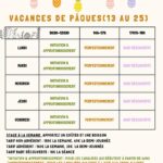 Planning poney vacances de Pâques 2026